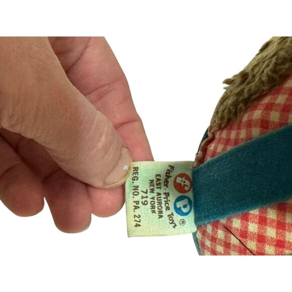 Fisher Price Vintage Roly Poly Teddy Bear Chime Plush Musical Baby Toy - Picture 6 of 7